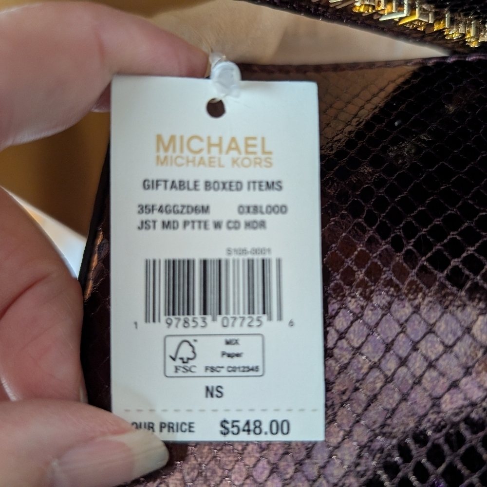Michael Kors Oxblood Rouge Sombre Crossbody Tote and Wallet Box Set - Picture 12 of 16